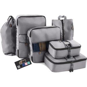 6 Piece Packing Cubes Set, Compression Space Saving Organizers Suitcases Luggage